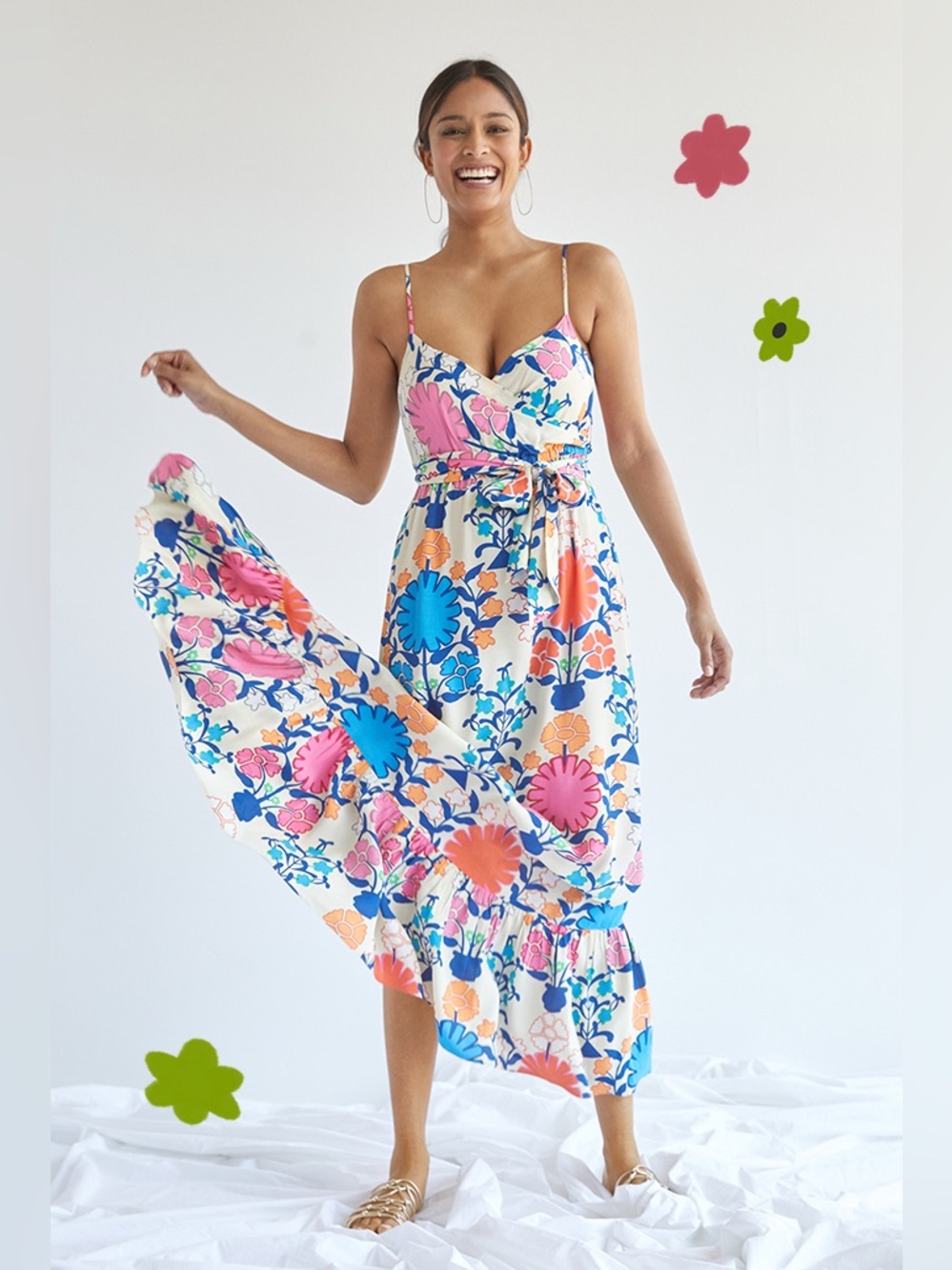 Plenty Tracy Reece for Anthropologie Poppies Maxi Dress Colorful Floral Boho Fun